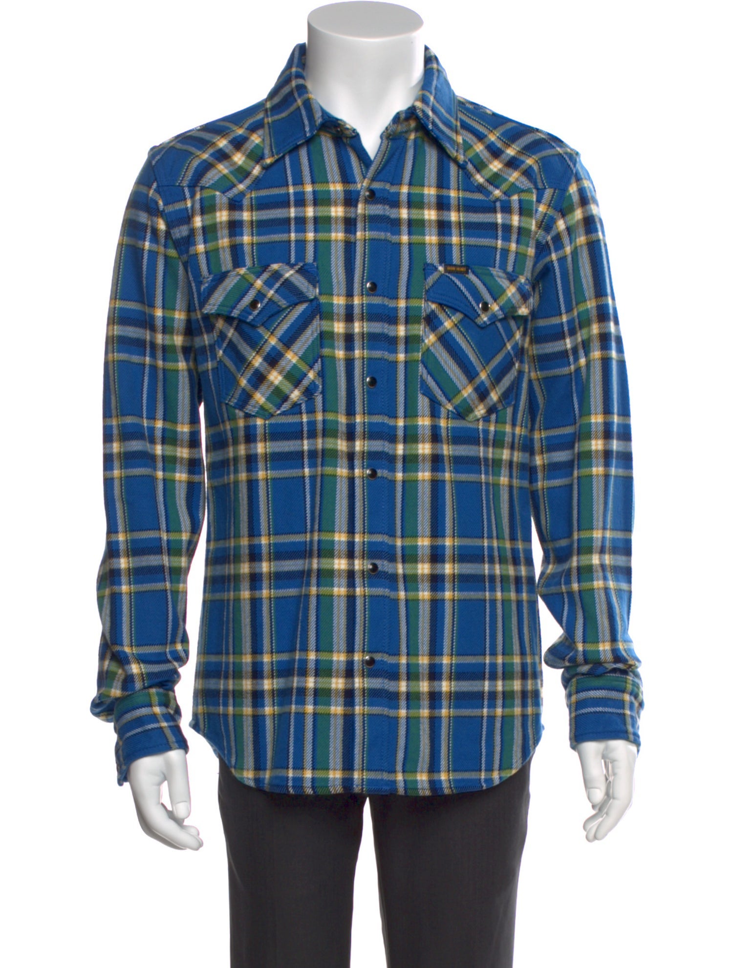 Iron Heart Plaid Print Long Sleeve Western Shirt