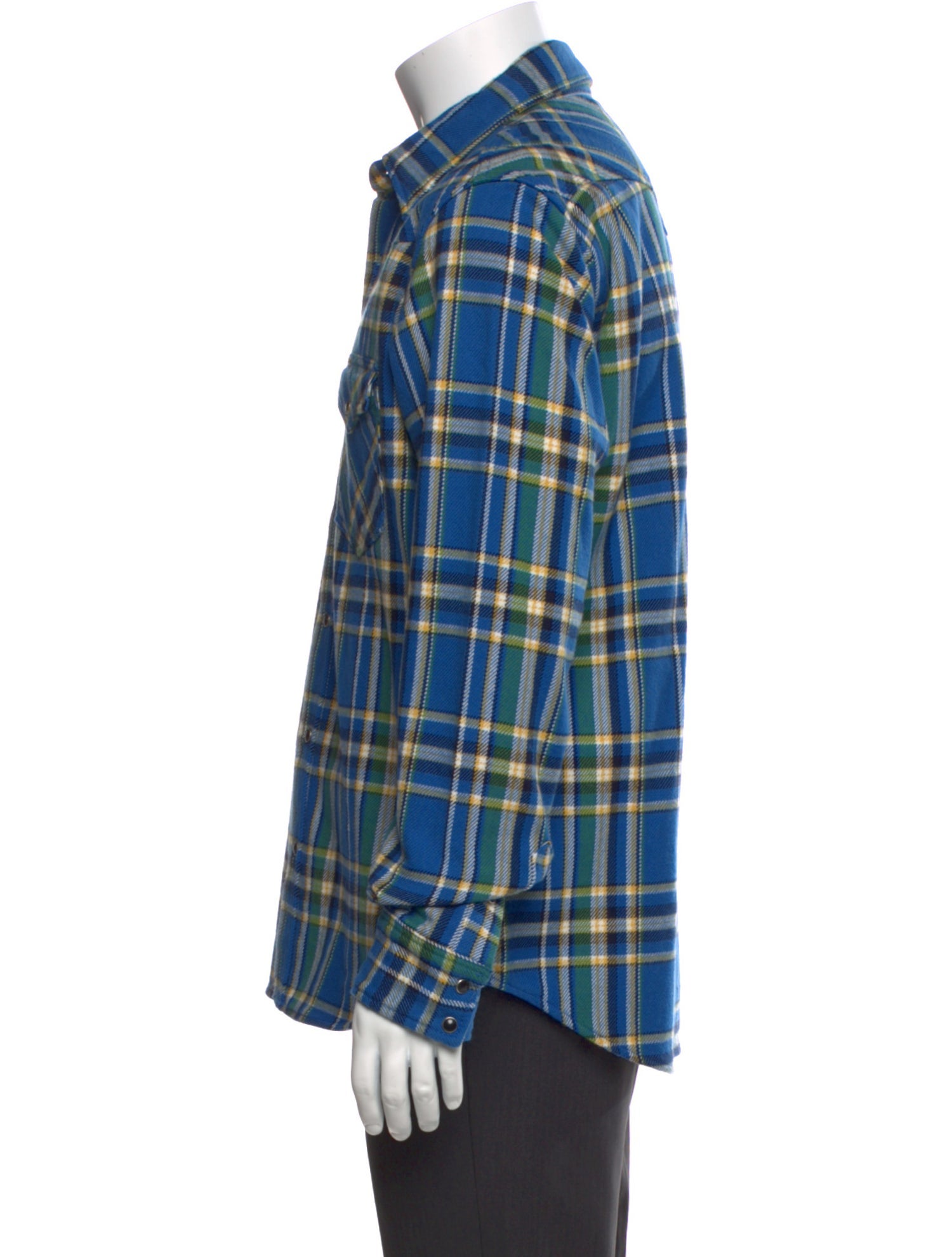 Iron Heart Plaid Print Long Sleeve Western Shirt