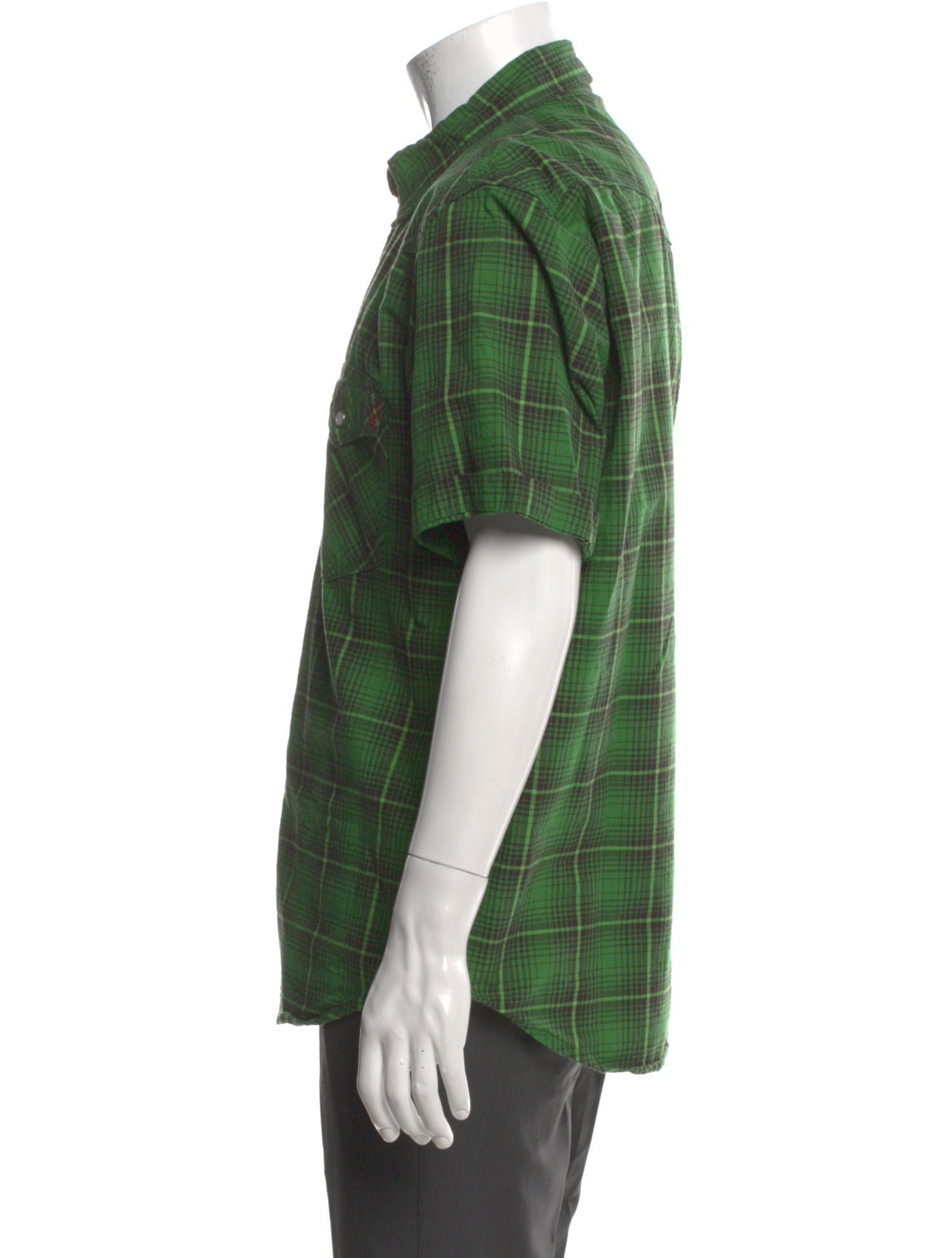 Iron Heart Plaid Print Short Sleeve Shirt