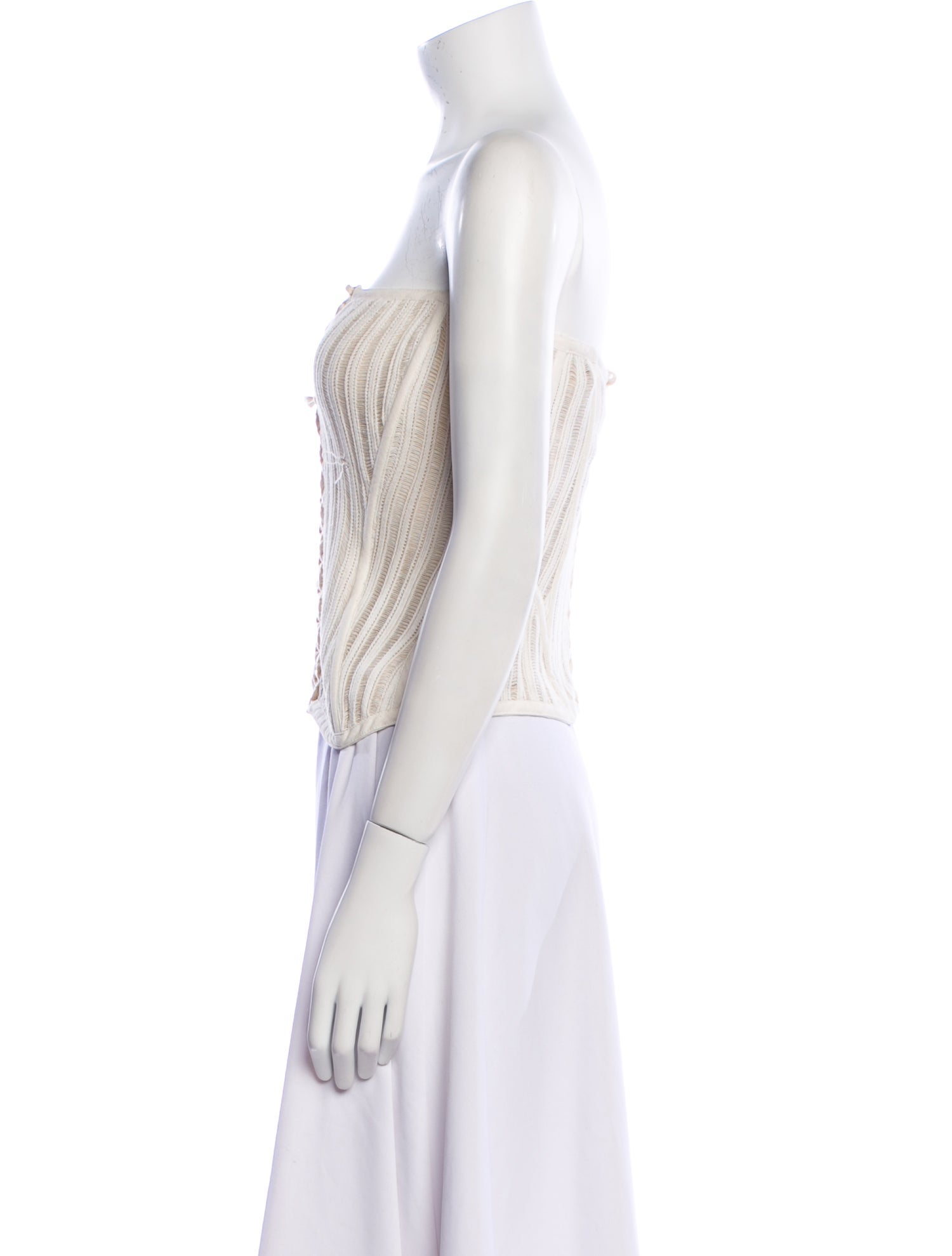 Isa Boulder Striped Strapless Crop Top