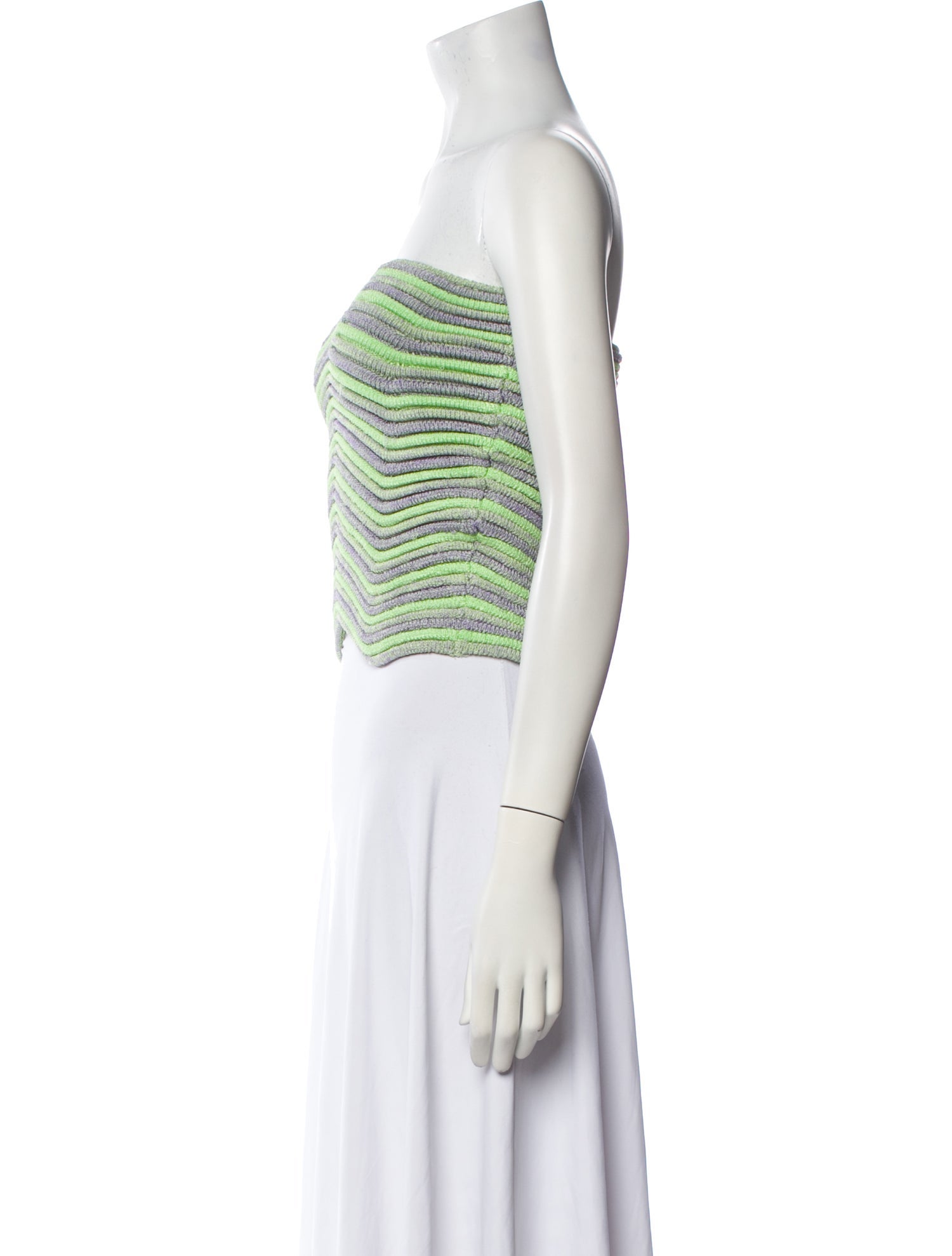 Isa Boulder Striped Strapless Crop Top