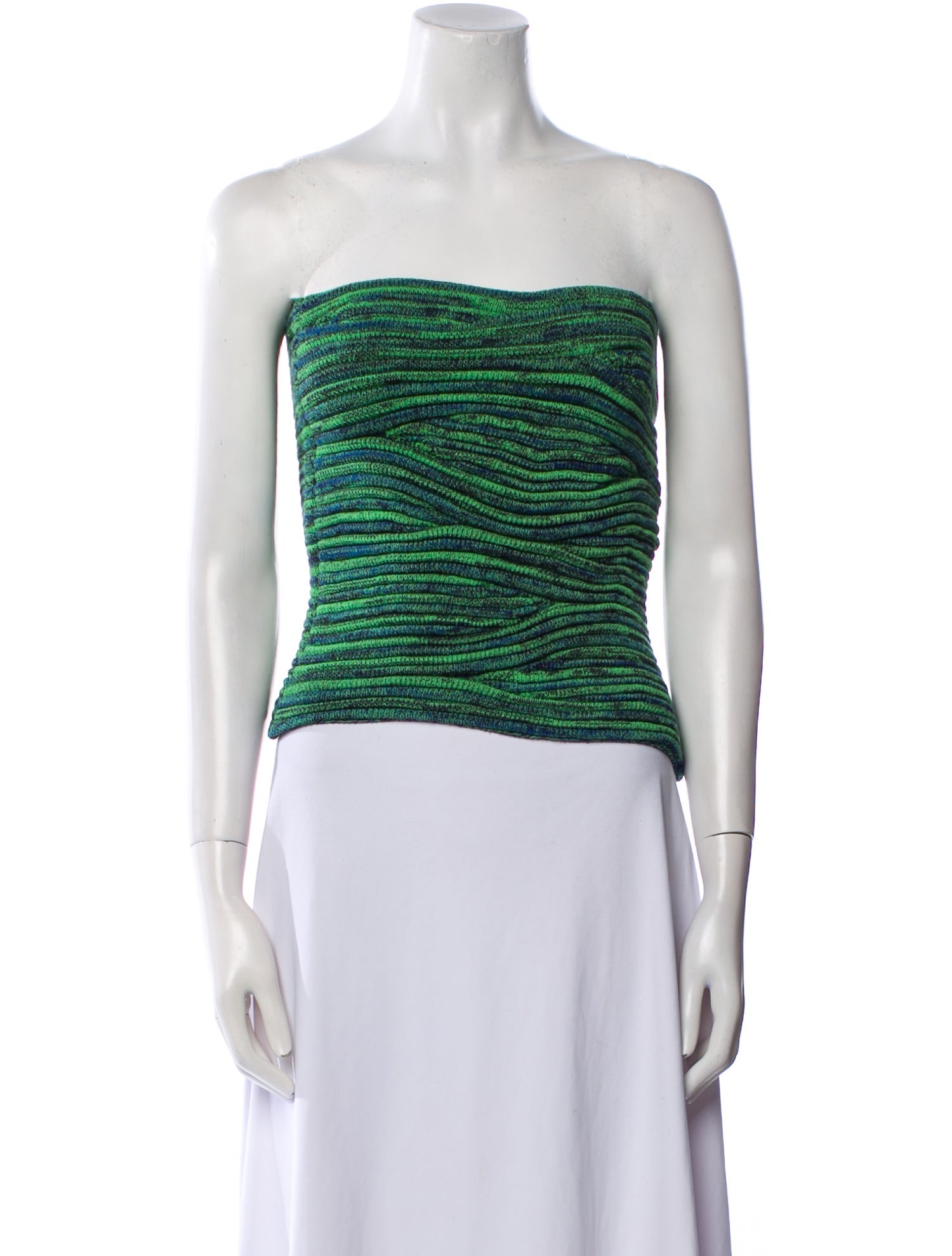 Isa Boulder Striped Strapless Crop Top