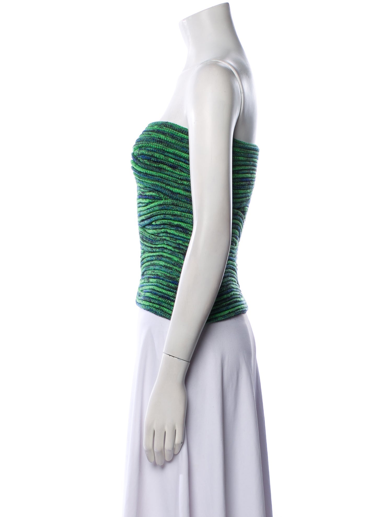 Isa Boulder Striped Strapless Crop Top