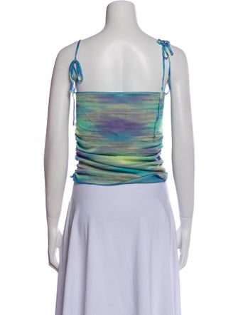 Isa Boulder Striped Square Neckline Crop Top