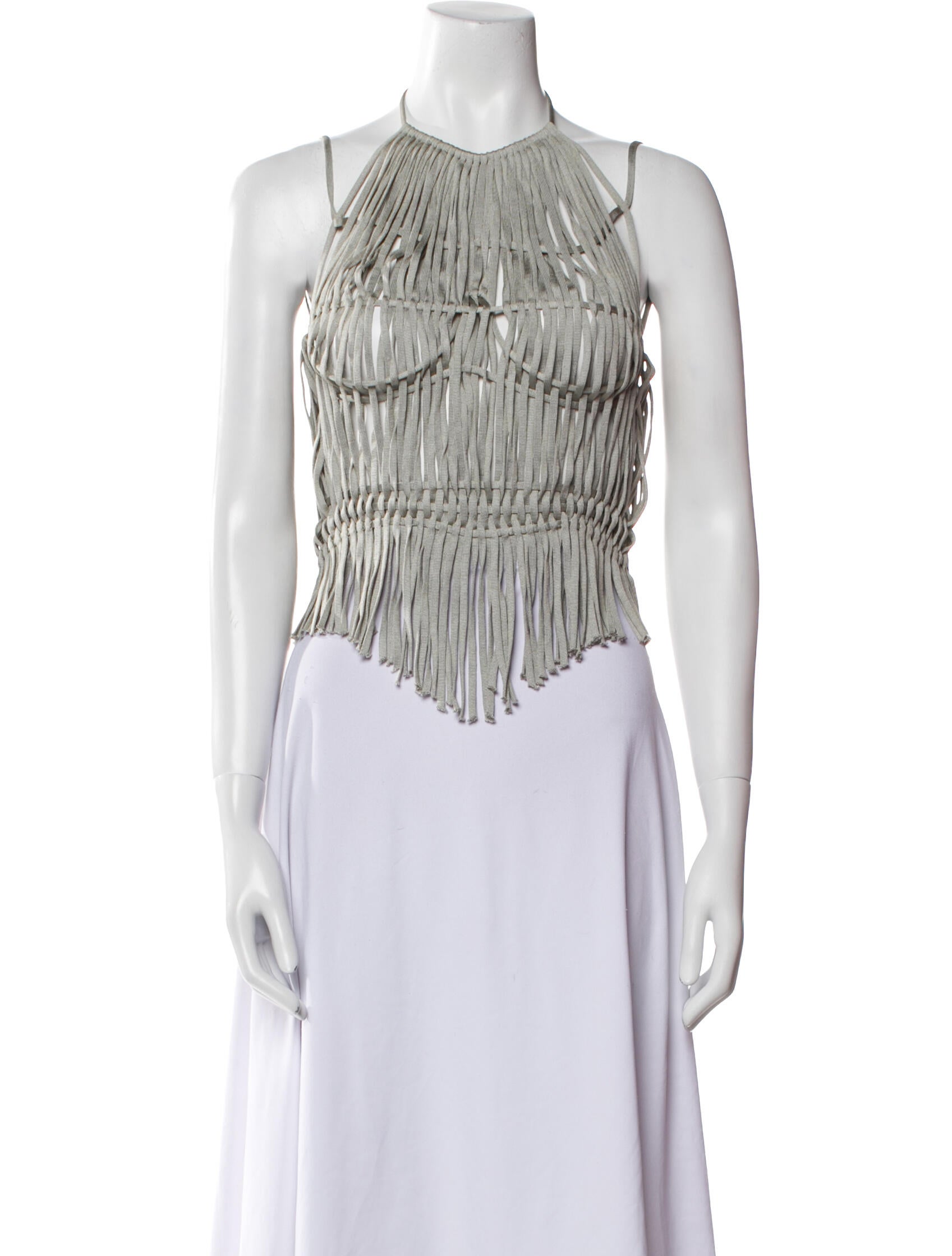 Isa Boulder Striped Halterneck Crop Top w/ Tags