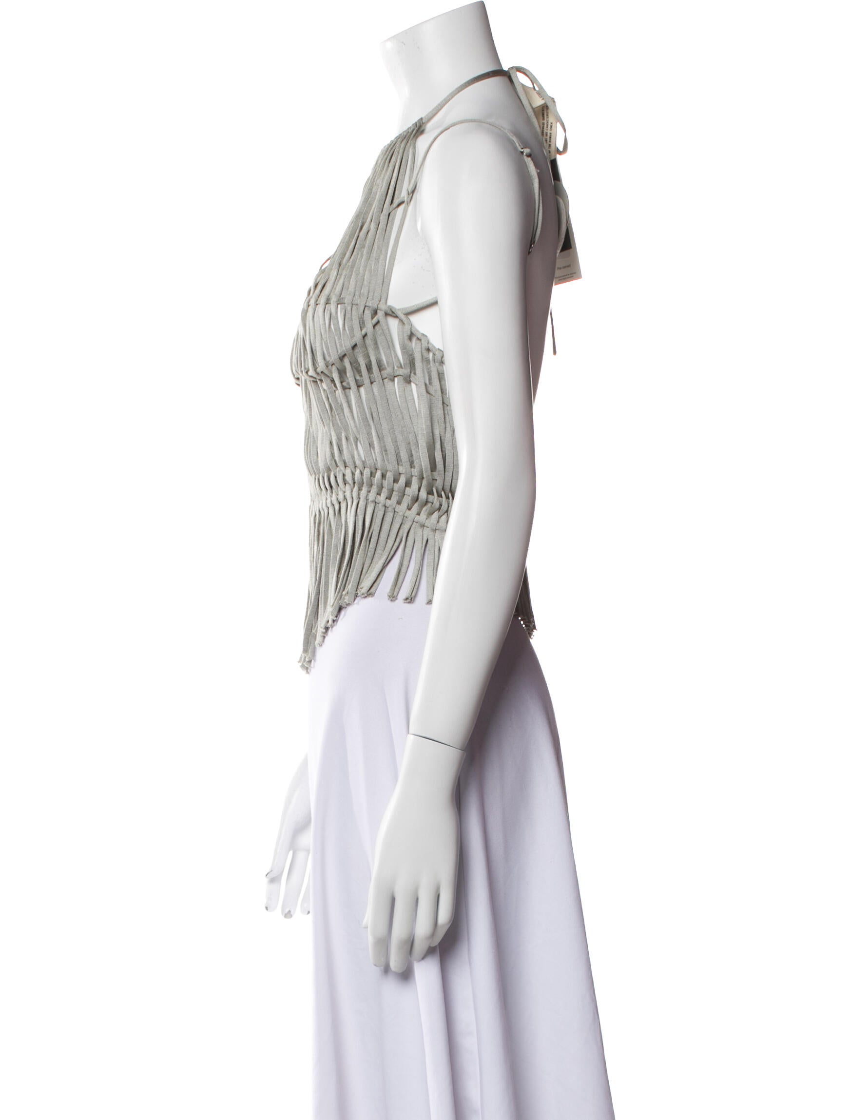 Isa Boulder Striped Halterneck Crop Top w/ Tags