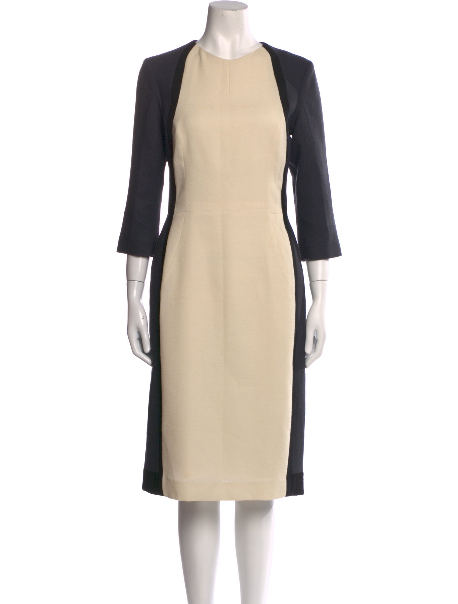 ISOUDE Colorblock Pattern Midi Length Dress