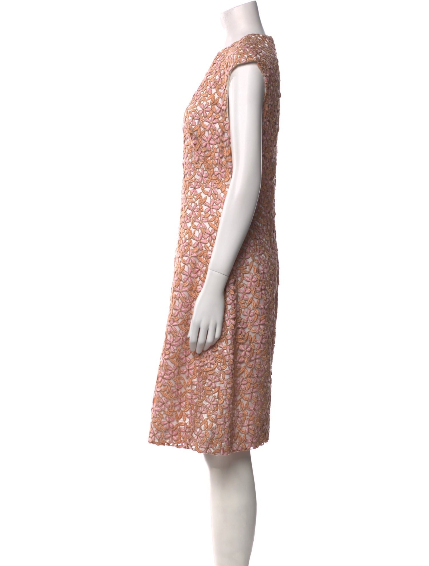 ISOUDE Crew Neck Knee-Length Dress