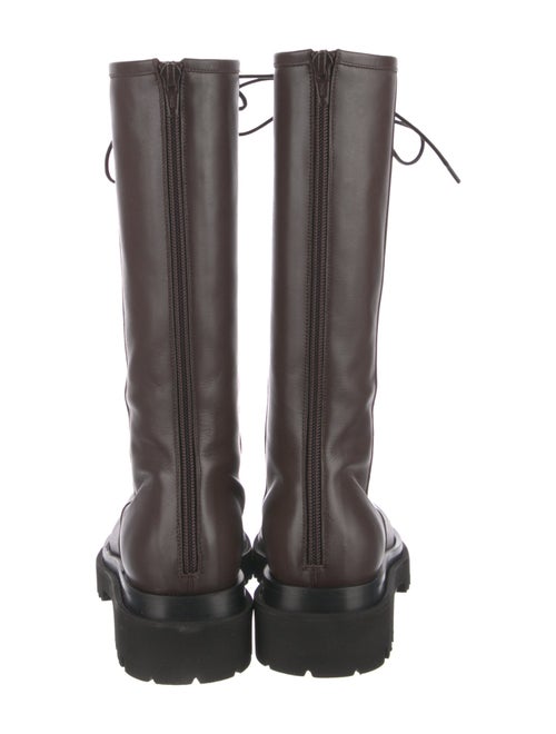 Ilio Smeraldo Leather Colorblock Pattern Combat Boots