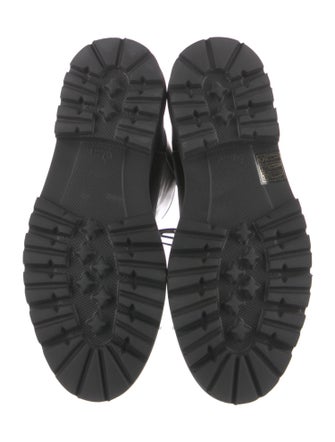 Ilio Smeraldo Leather Colorblock Pattern Combat Boots