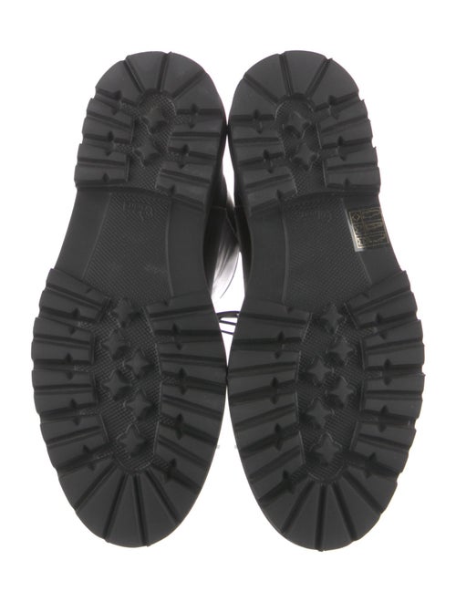 Ilio Smeraldo Leather Colorblock Pattern Combat Boots