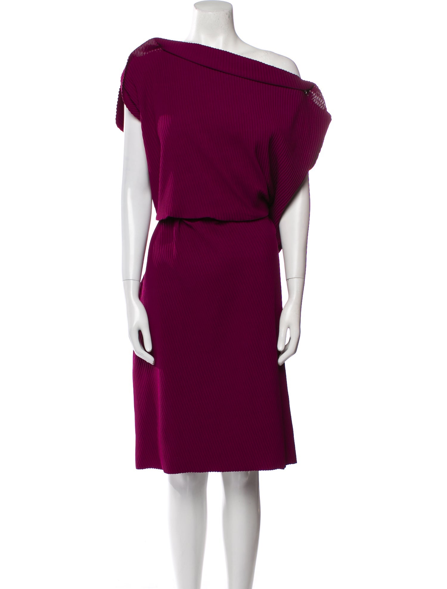 Issey Miyake Me Asymmetrical Midi Length Dress