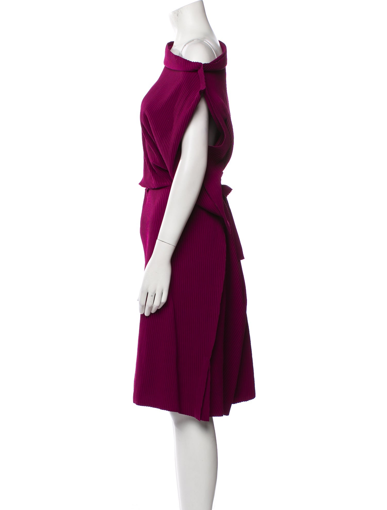 Issey Miyake Me Asymmetrical Midi Length Dress