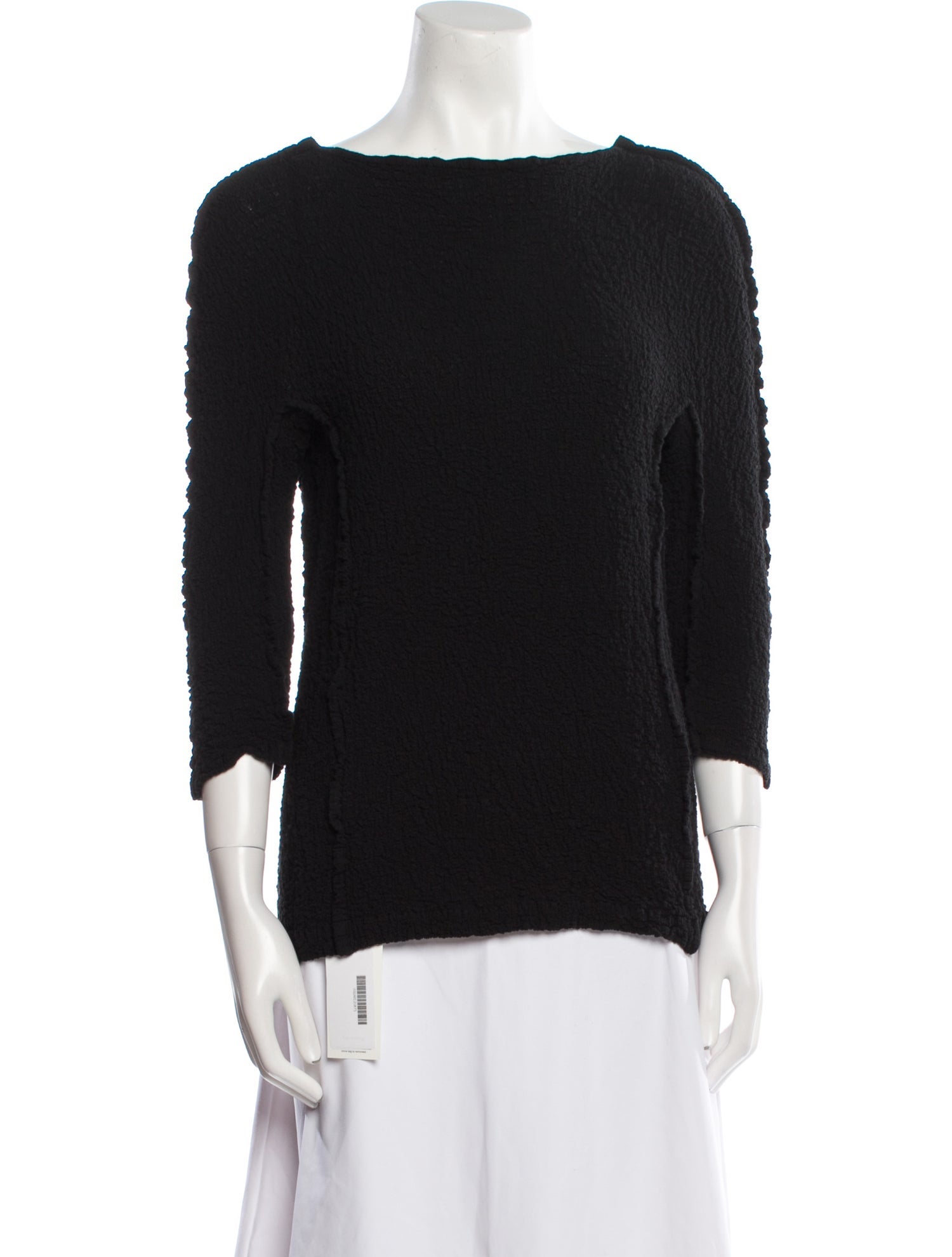 Issey Miyake Me Bateau Neckline Three-Quarter Sleeve Top