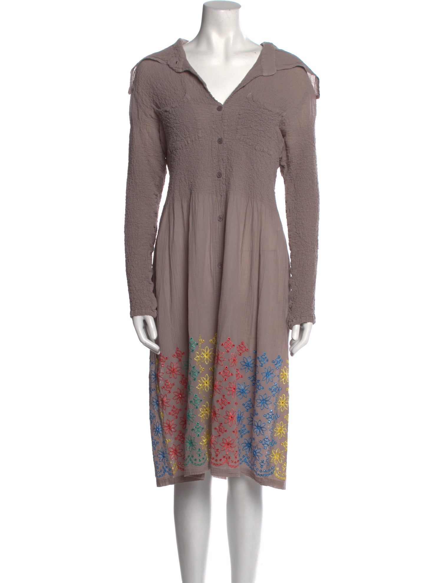 Issey Miyake Me Lace Pattern Midi Length Dress