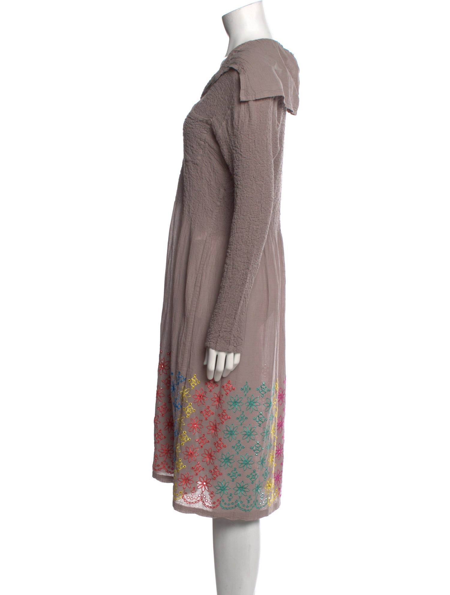 Issey Miyake Me Lace Pattern Midi Length Dress