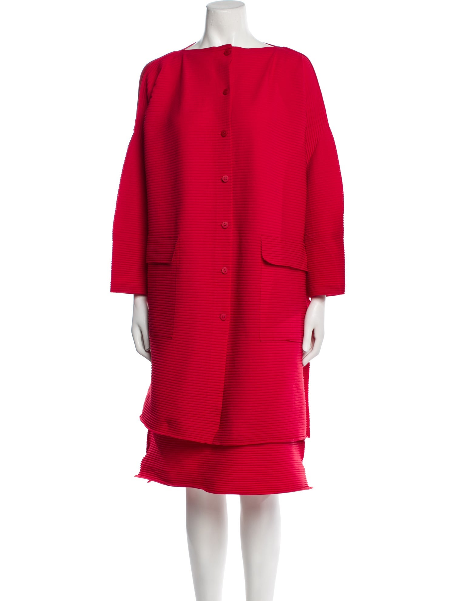 Issey Miyake Me Pleated Accents Skirt Set