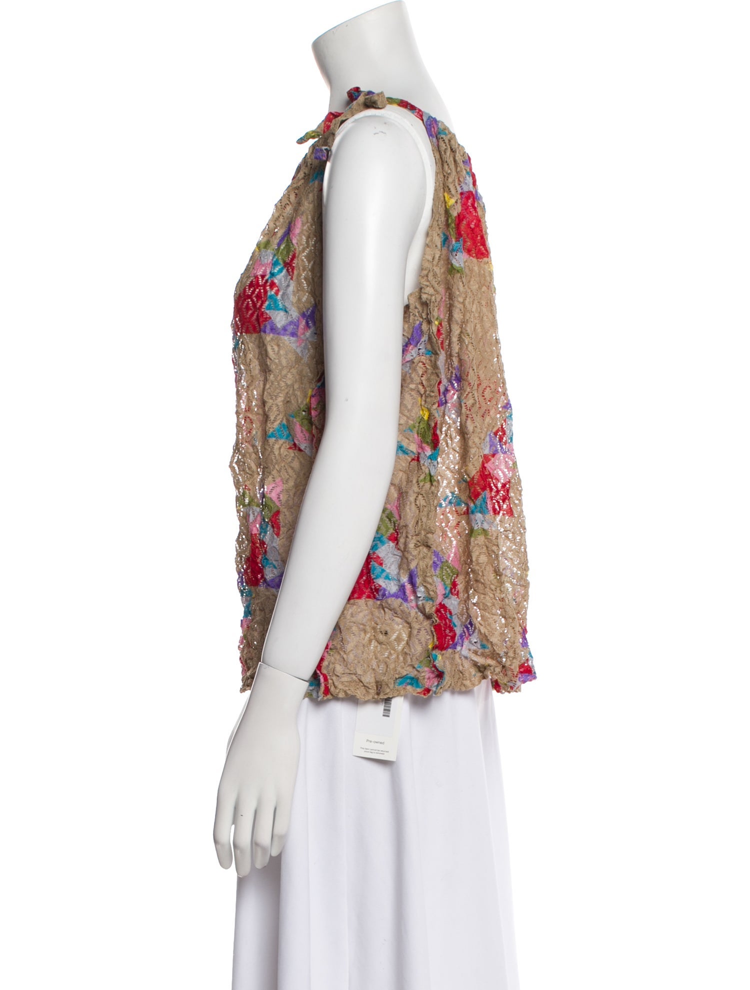 Issey Miyake Me Floral Print Cowl Neck Blouse