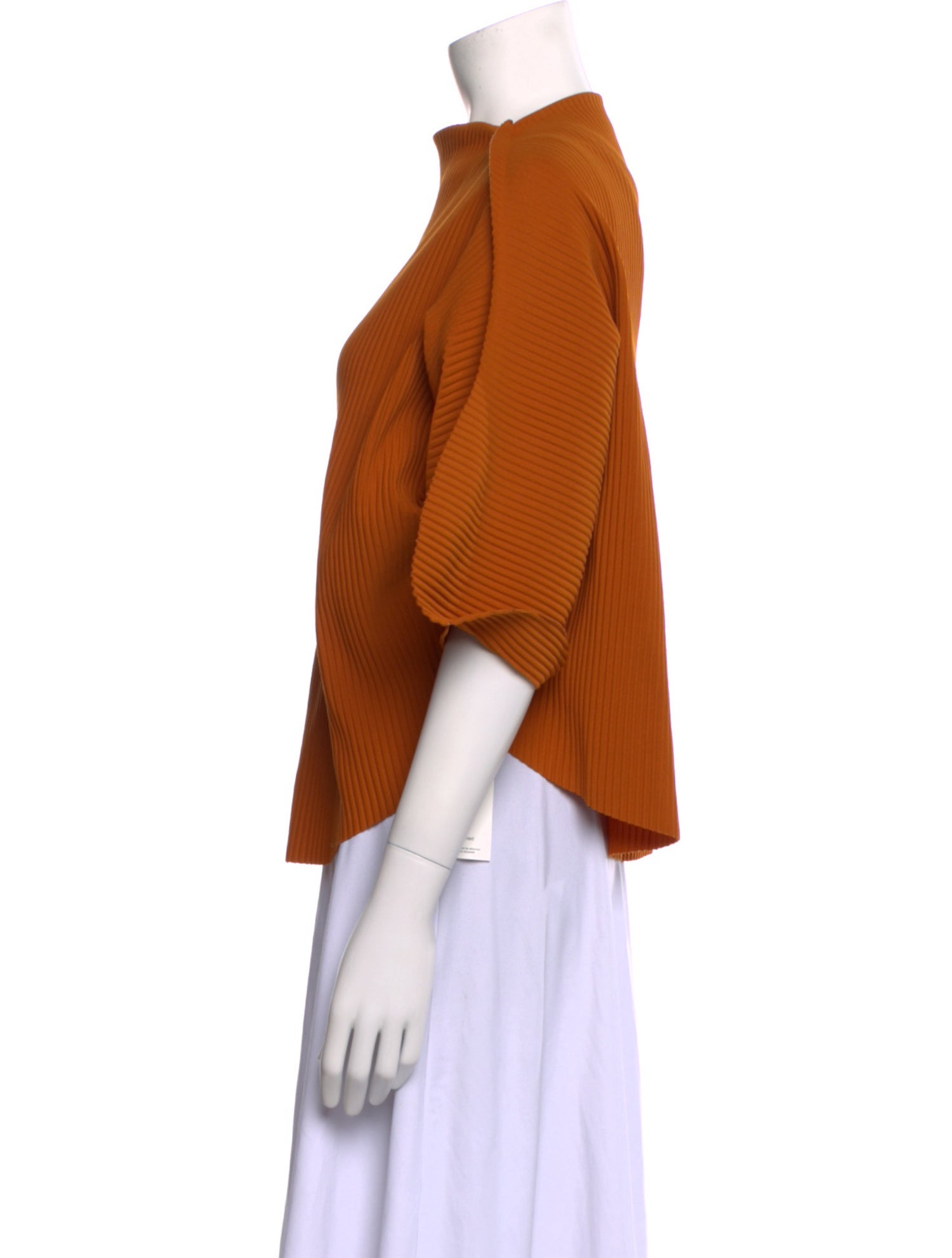 Issey Miyake Me Bateau Neckline Three-Quarter Sleeve Blouse