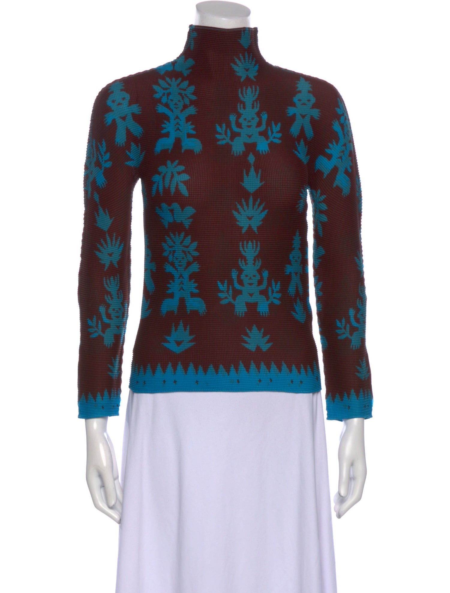 Issey Miyake Me Printed Mock Neck Sweatshirt