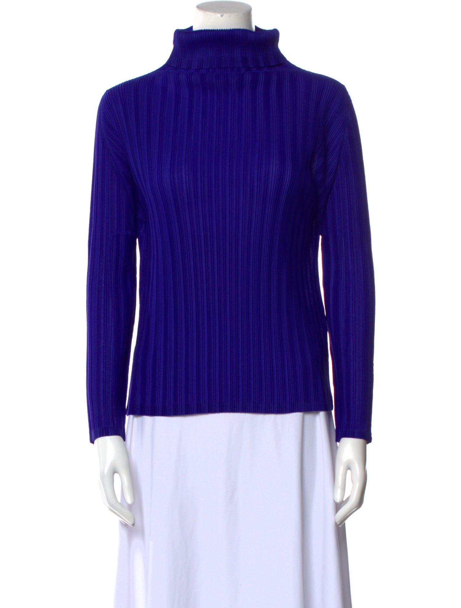 Issey Miyake Me Mock Neck Long Sleeve Blouse