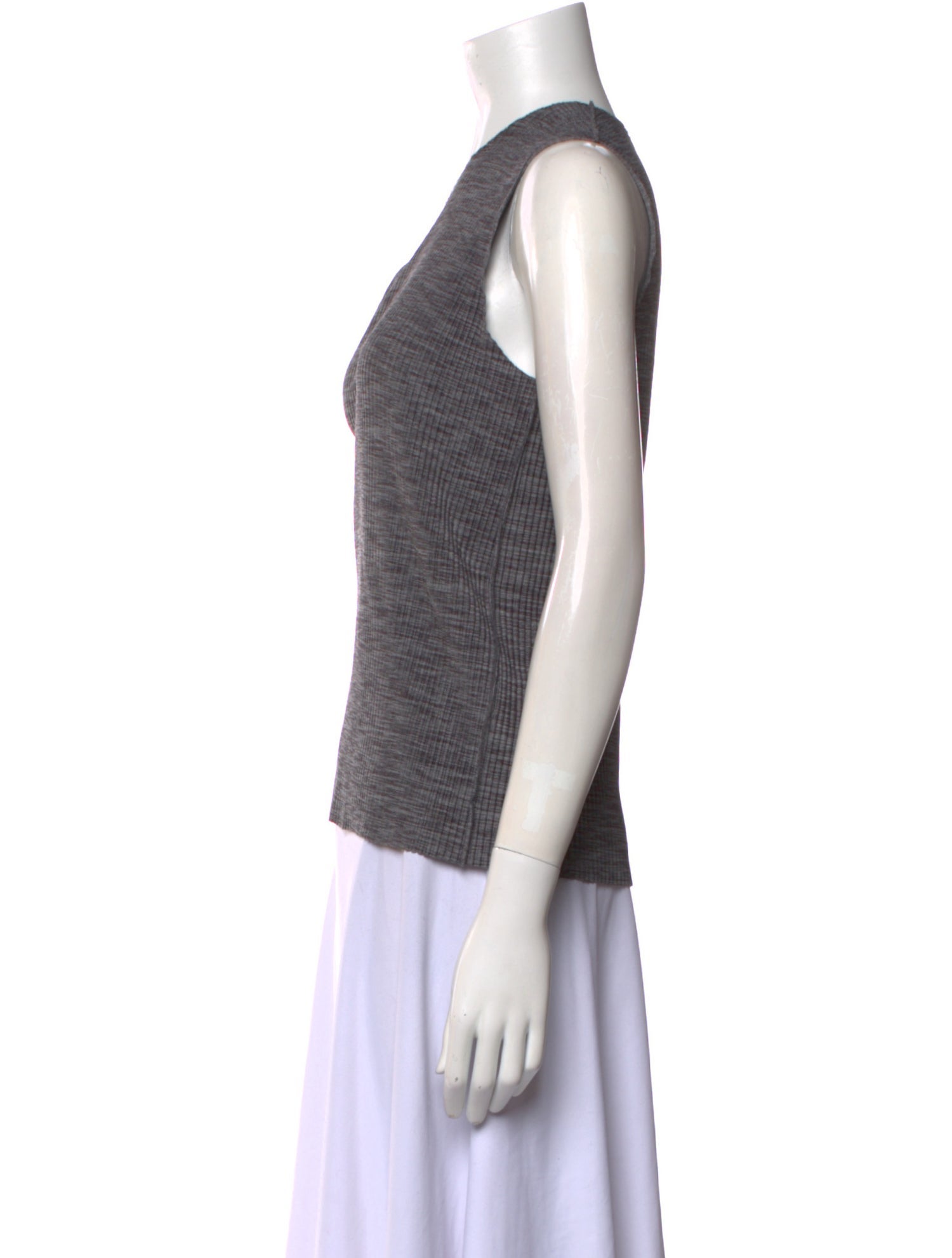 Issey Miyake Me Crew Neck Sleeveless Top