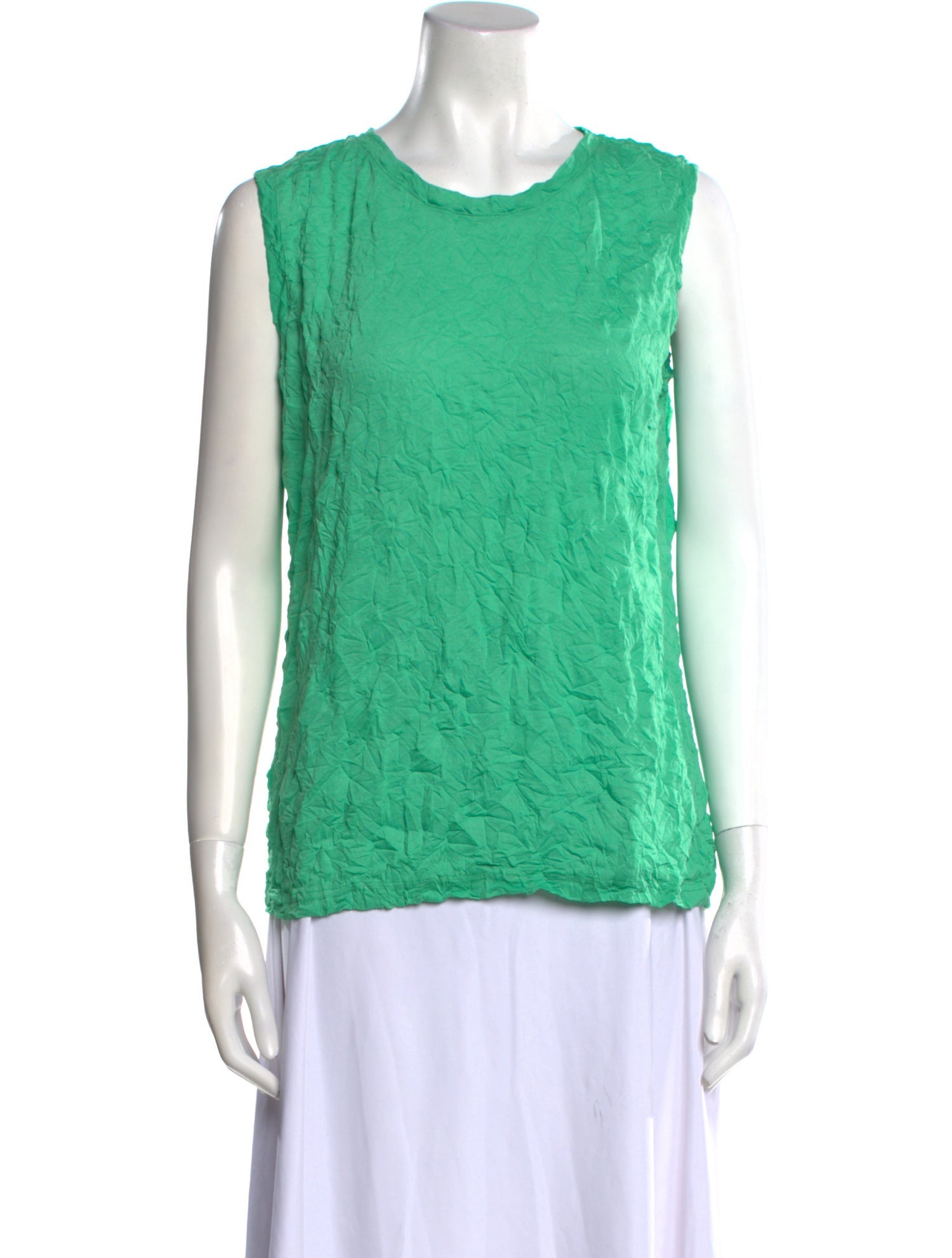 Issey Miyake Me Crew Neck Sleeveless Top