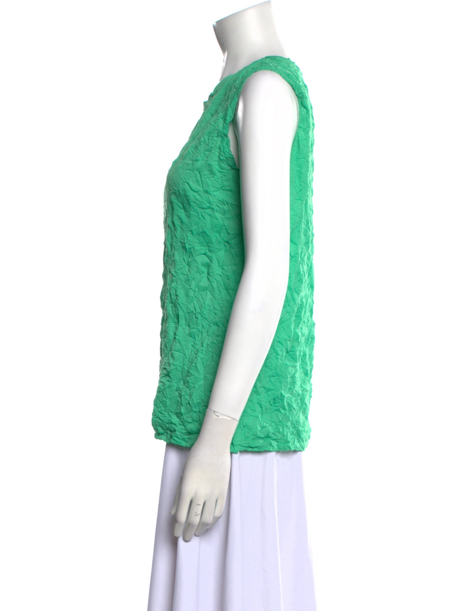Issey Miyake Me Crew Neck Sleeveless Top