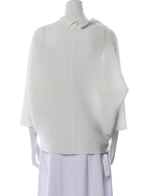 Issey Miyake Me Cowl Neck Three-Quarter Sleeve Top