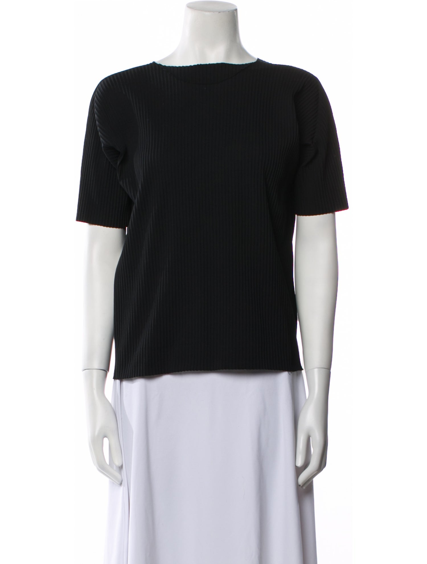 Issey Miyake Me Bateau Neckline Short Sleeve T-Shirt