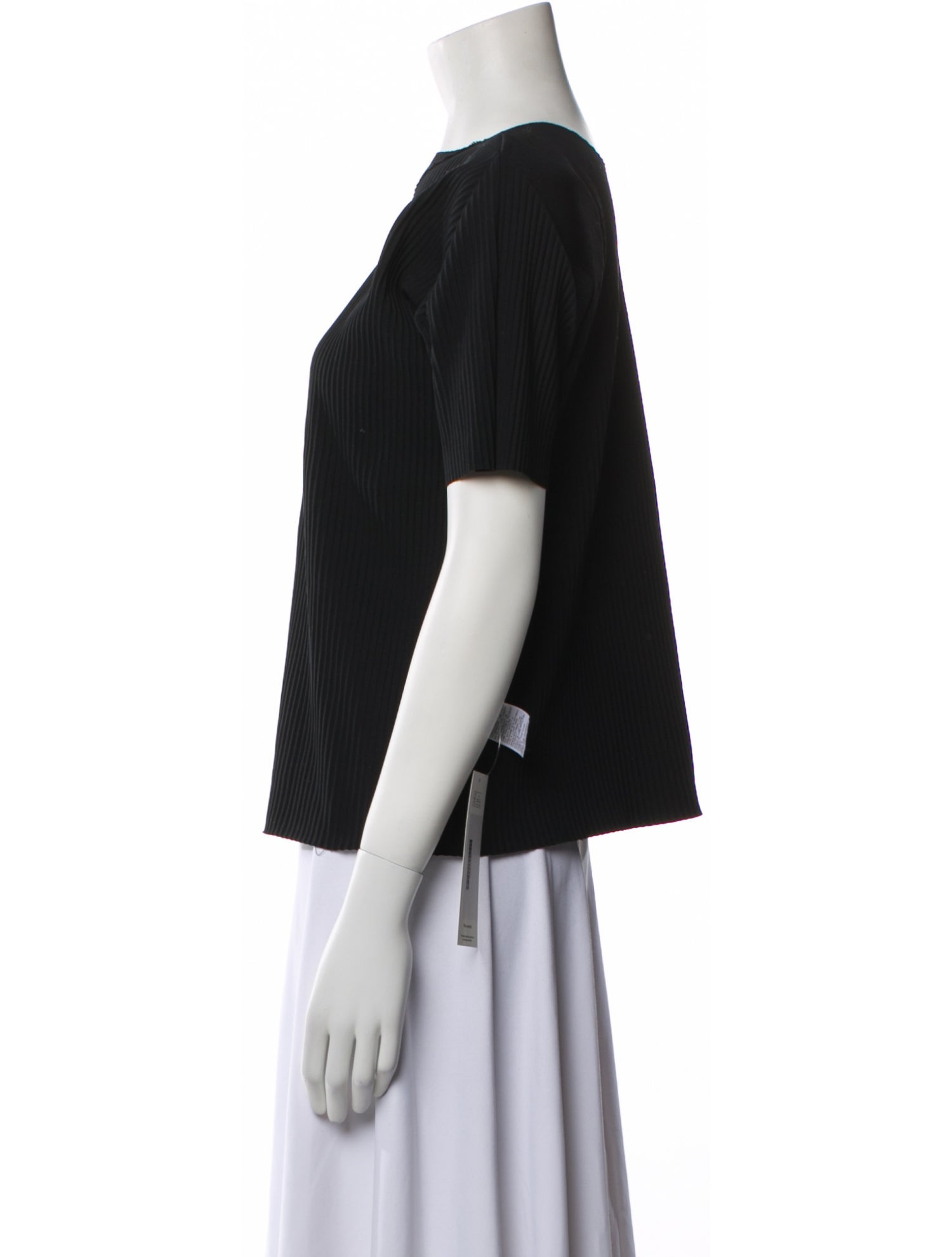 Issey Miyake Me Bateau Neckline Short Sleeve T-Shirt