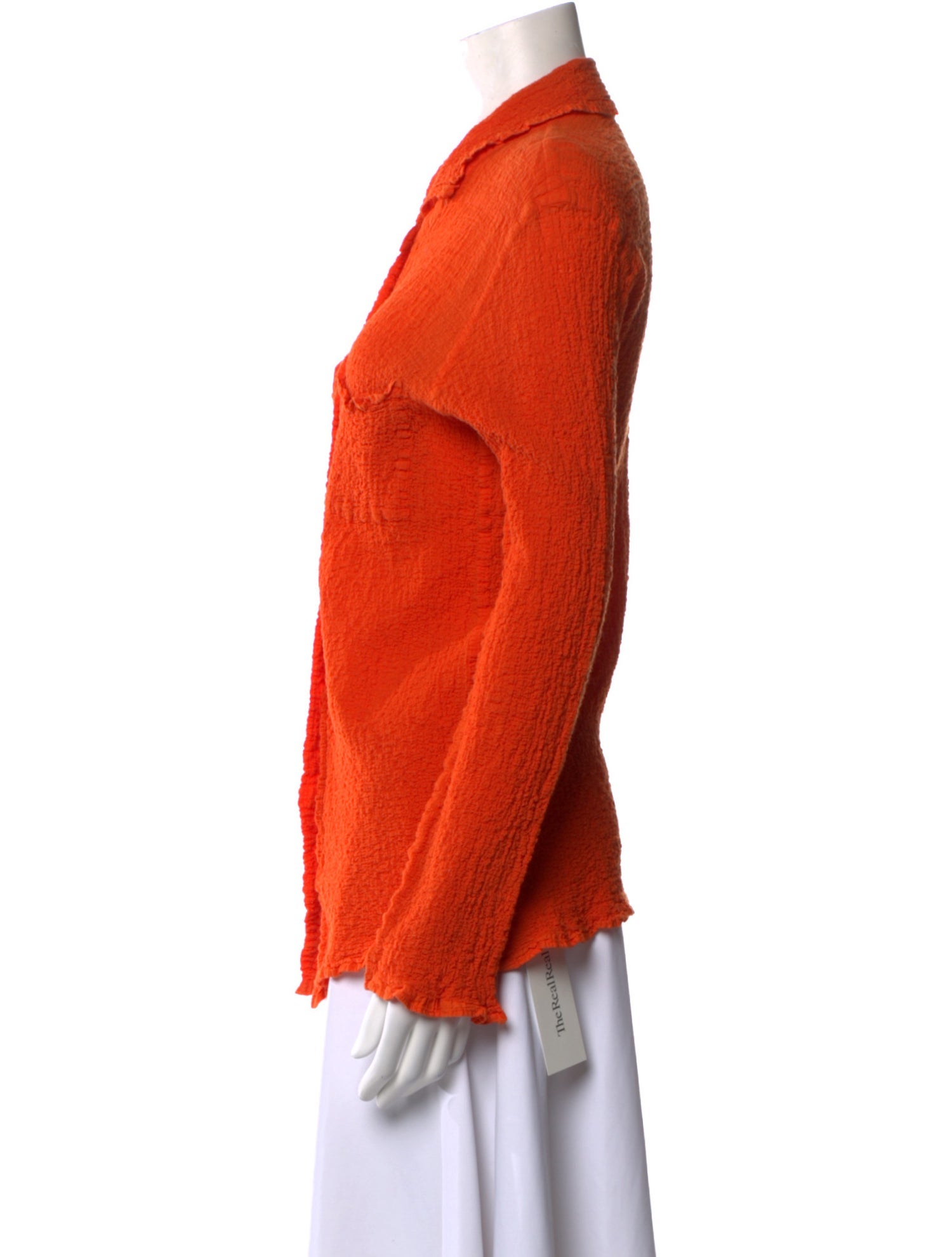 Issey Miyake Me Long Sleeve Button-Up Top