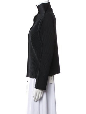 Issey Miyake Me Turtleneck Long Sleeve Button-Up Top