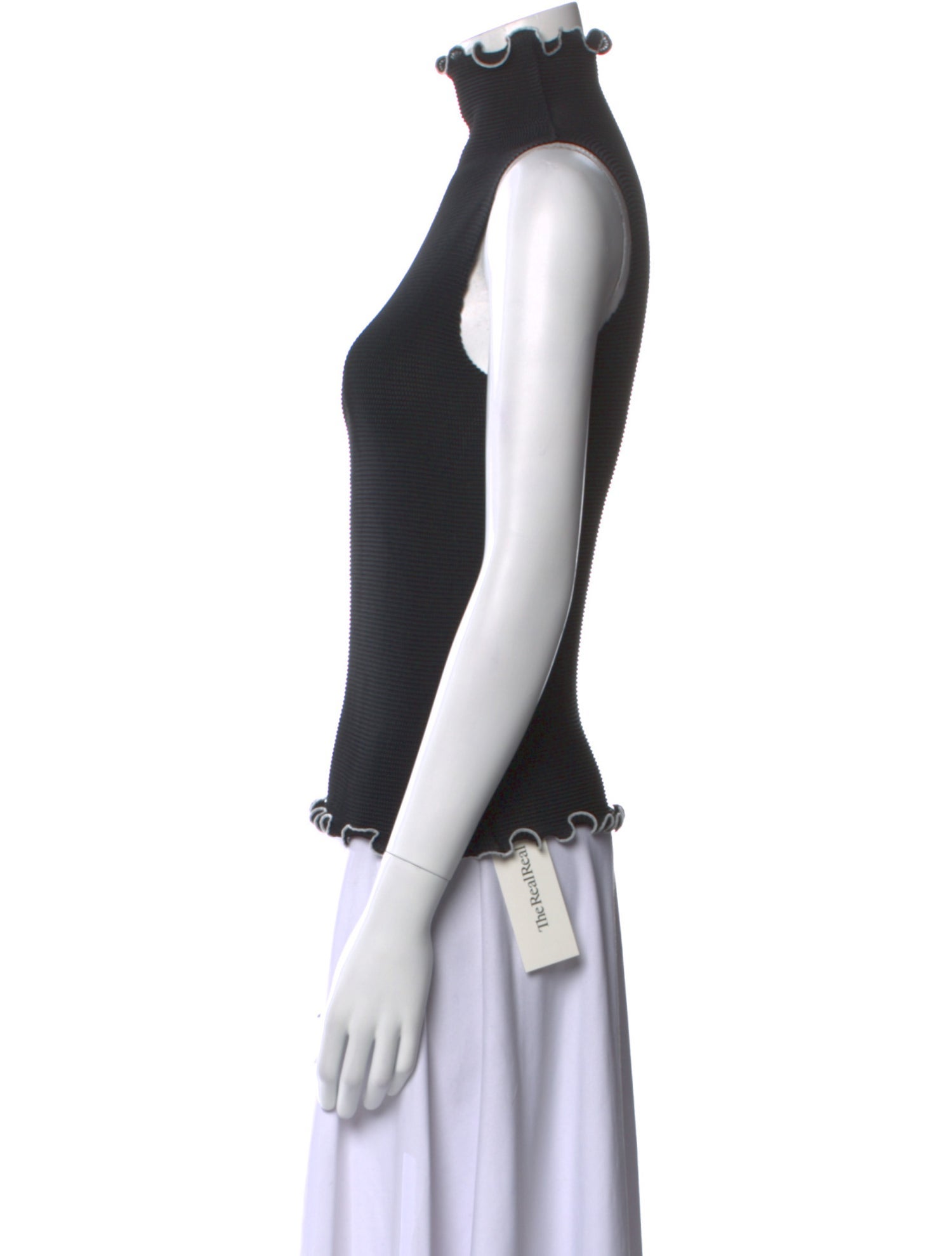 Issey Miyake Me Mock Neck Sleeveless Top