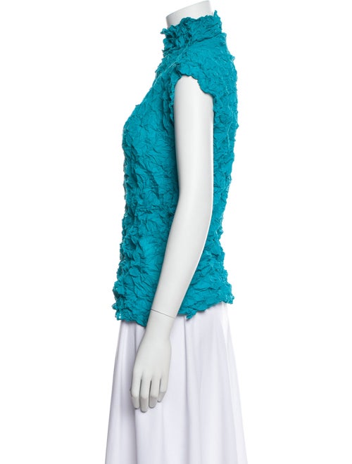 Issey Miyake Me Mock Neck Short Sleeve Top