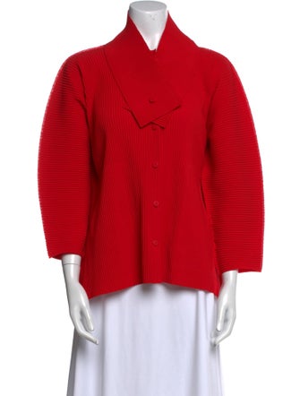 Issey Miyake Me Three-Quarter Sleeve Button-Up Top