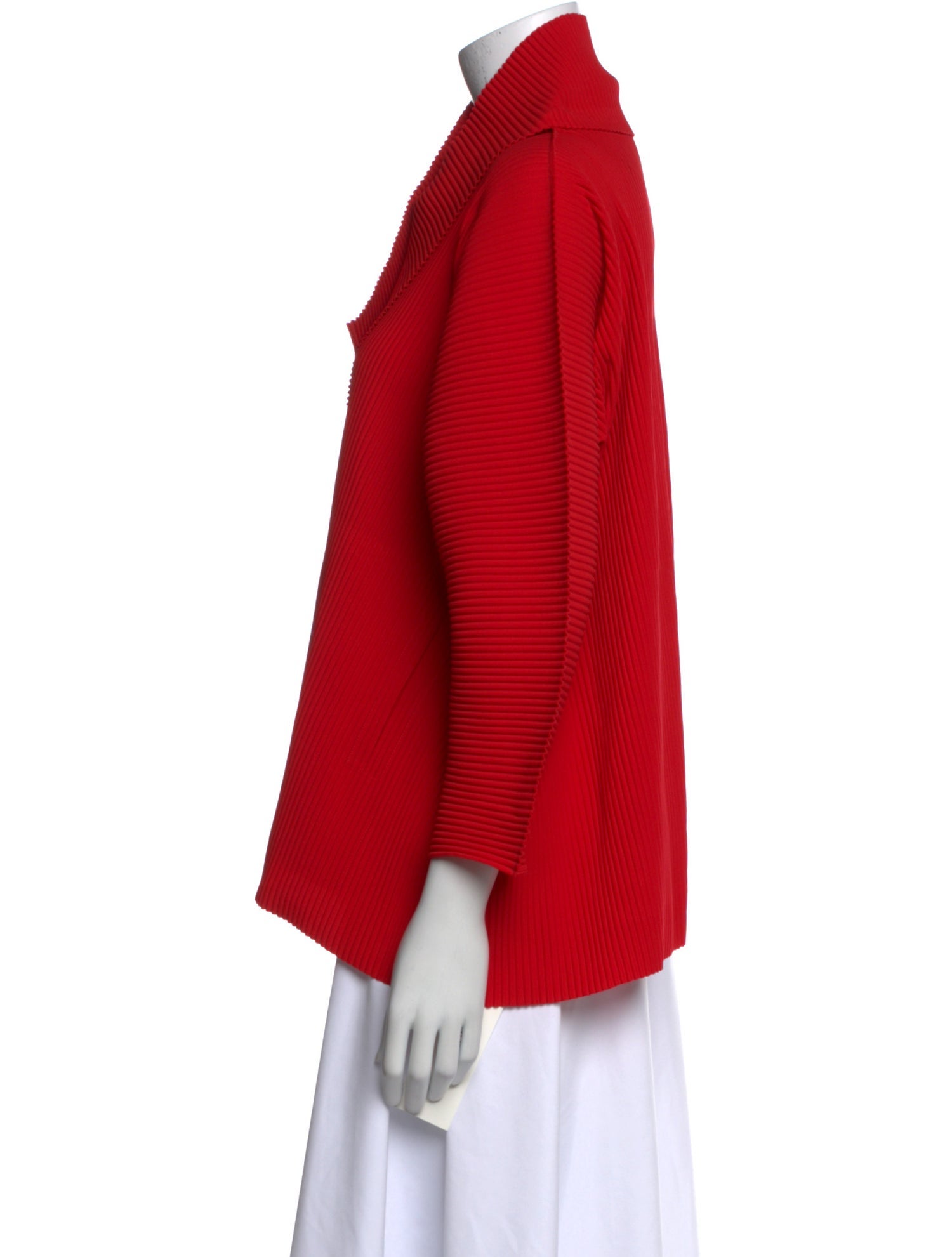 Issey Miyake Me Three-Quarter Sleeve Button-Up Top