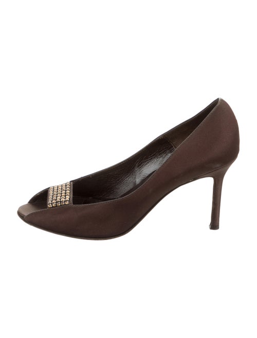 Isaac Reina Embellished Peep-Toe Pumps