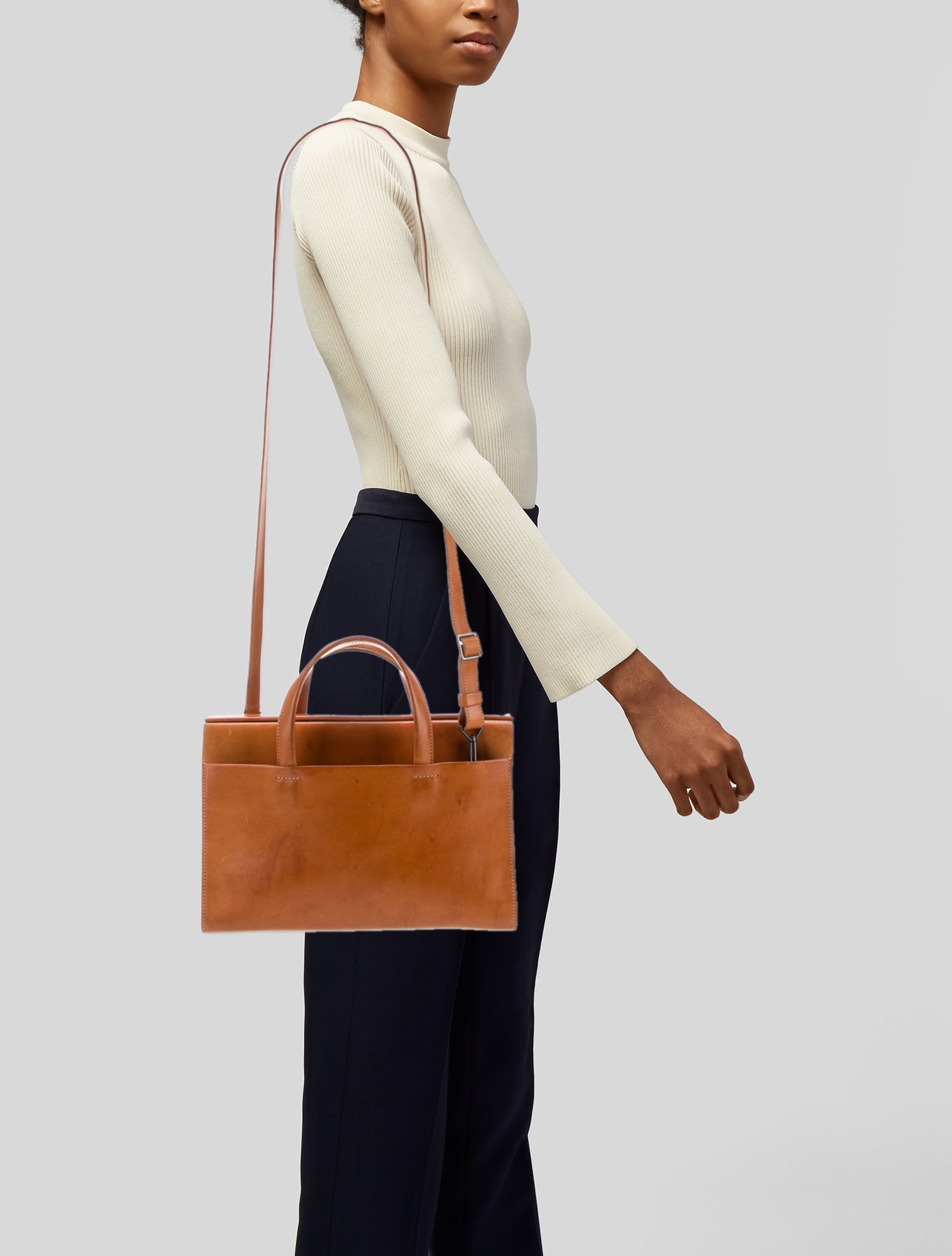 Isaac Reina Leather Top Handle Bag