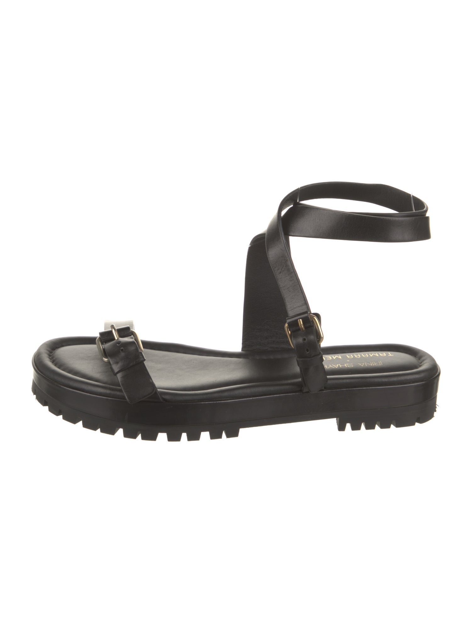 Irina Shayk x Tamara Mellon Leather Slingback Sandals