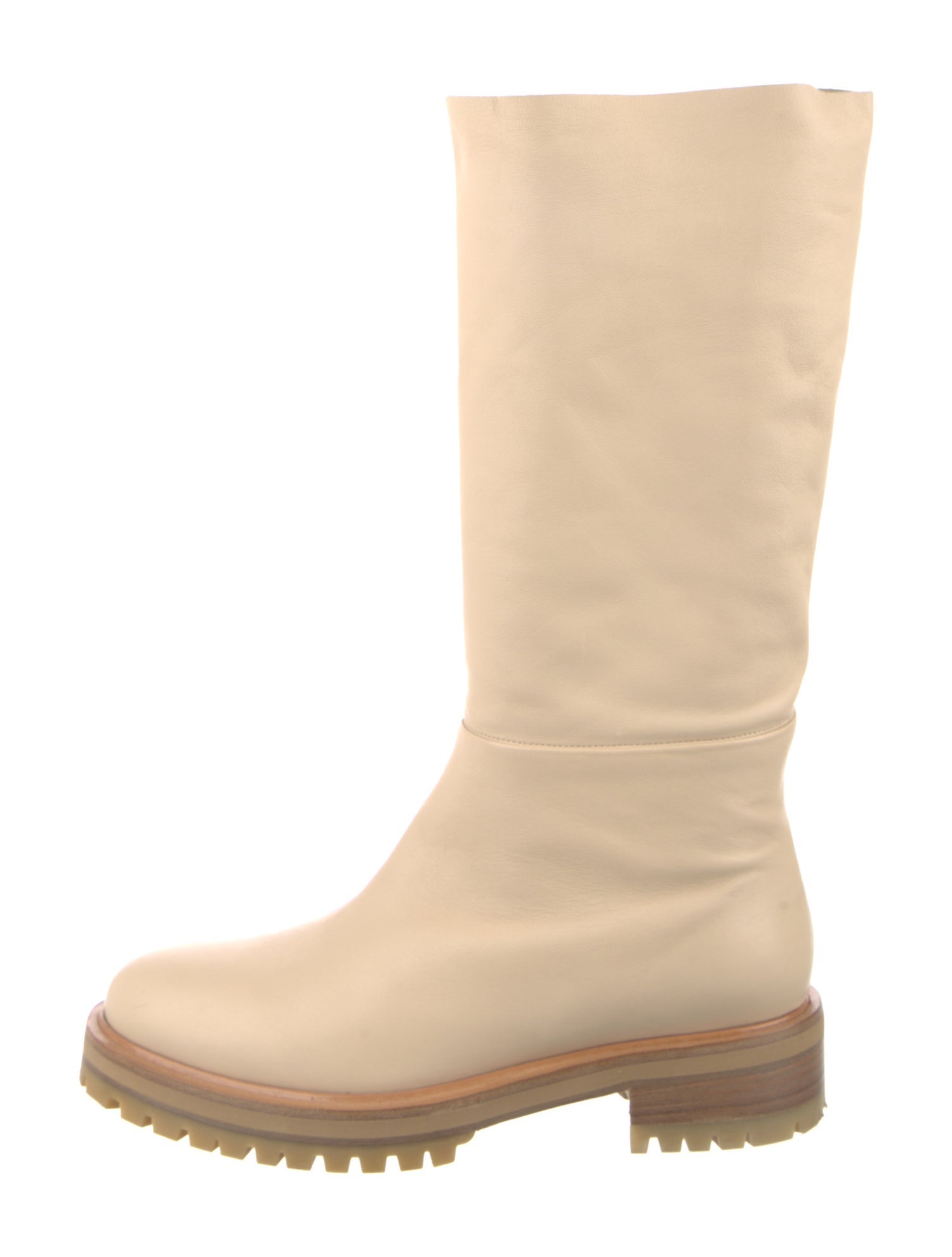 Irina Shayk x Tamara Mellon Leather Colorblock Pattern Rain Boots