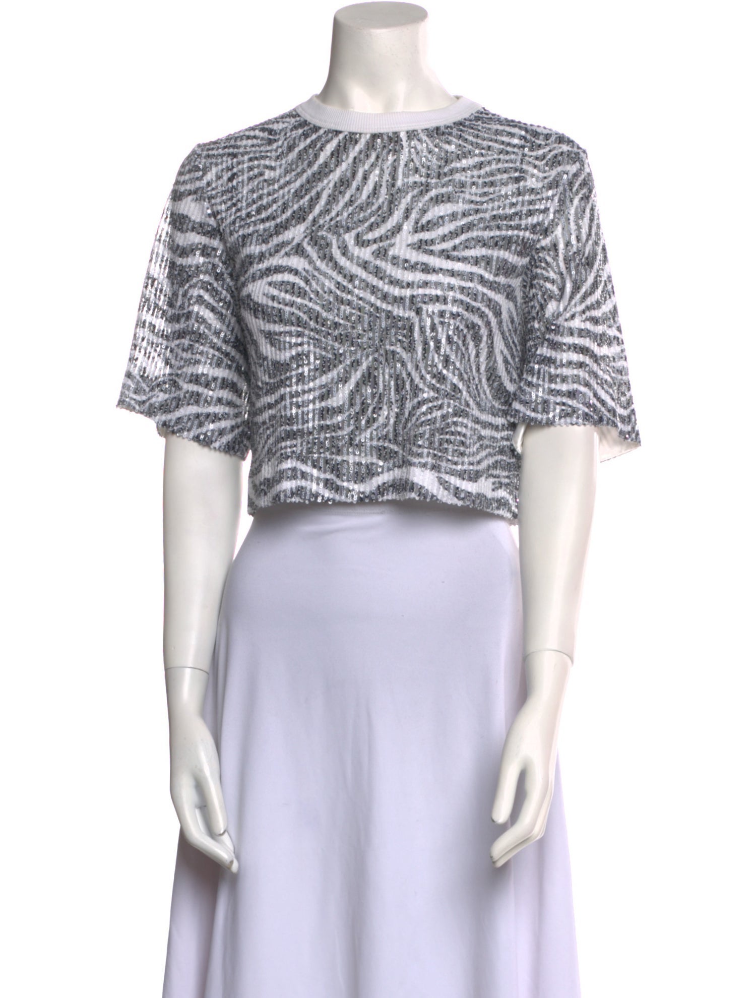 In the Mood for Love Printed Bateau Neckline Crop Top