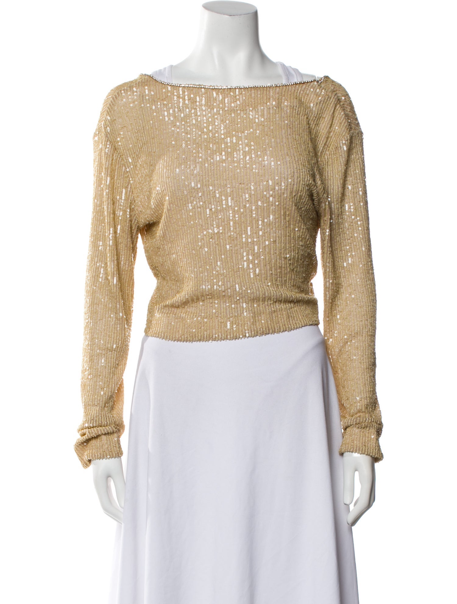 In the Mood for Love Bateau Neckline Long Sleeve Crop Top w/ Tags