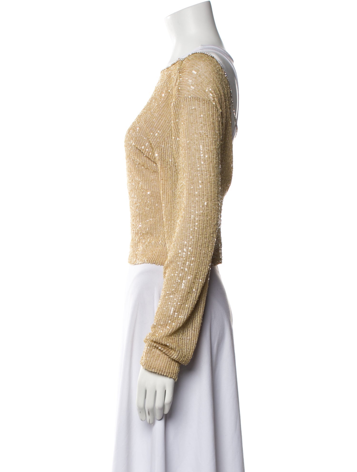 In the Mood for Love Bateau Neckline Long Sleeve Crop Top w/ Tags