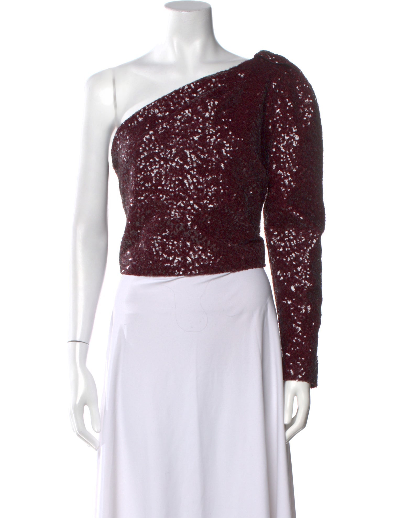 In the Mood for Love Sequin One-Shoulder Crop Top w/ Tags