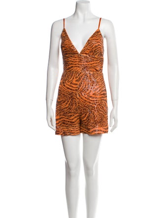 In the Mood for Love Sequin Animal Print Romper