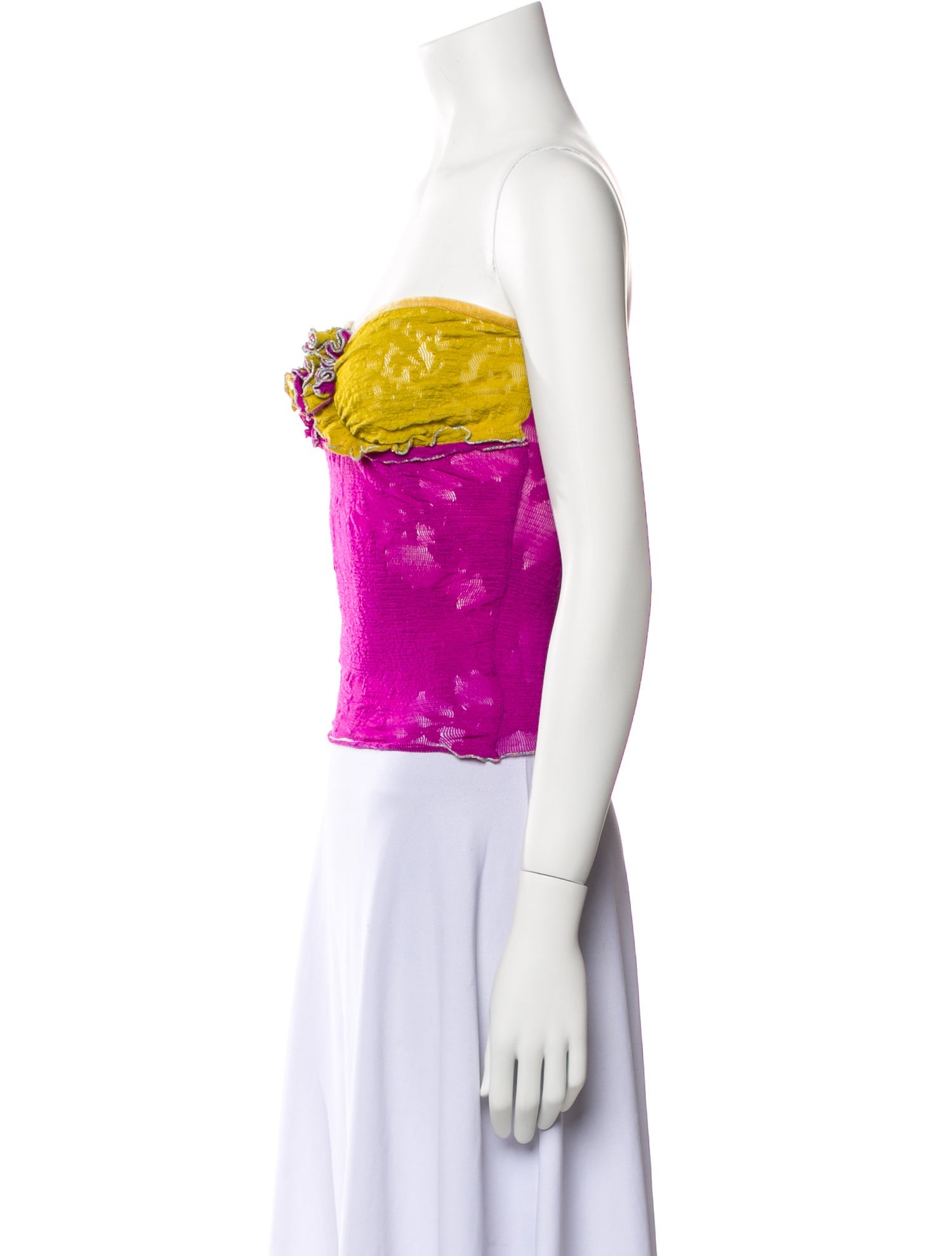 Voyage Colorblock Pattern Strapless Crop Top