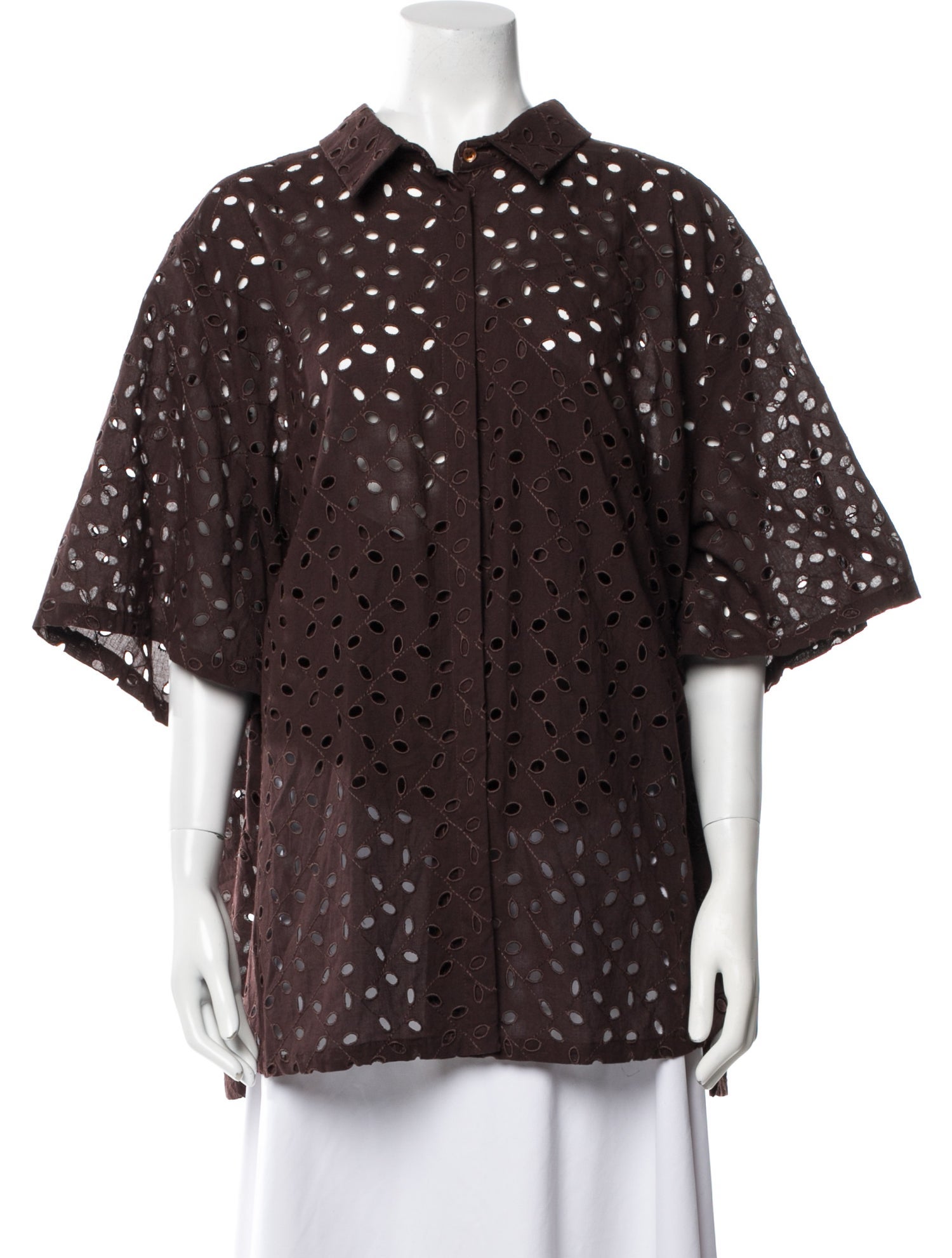 Voyage Printed Short Sleeve Button-Up Top