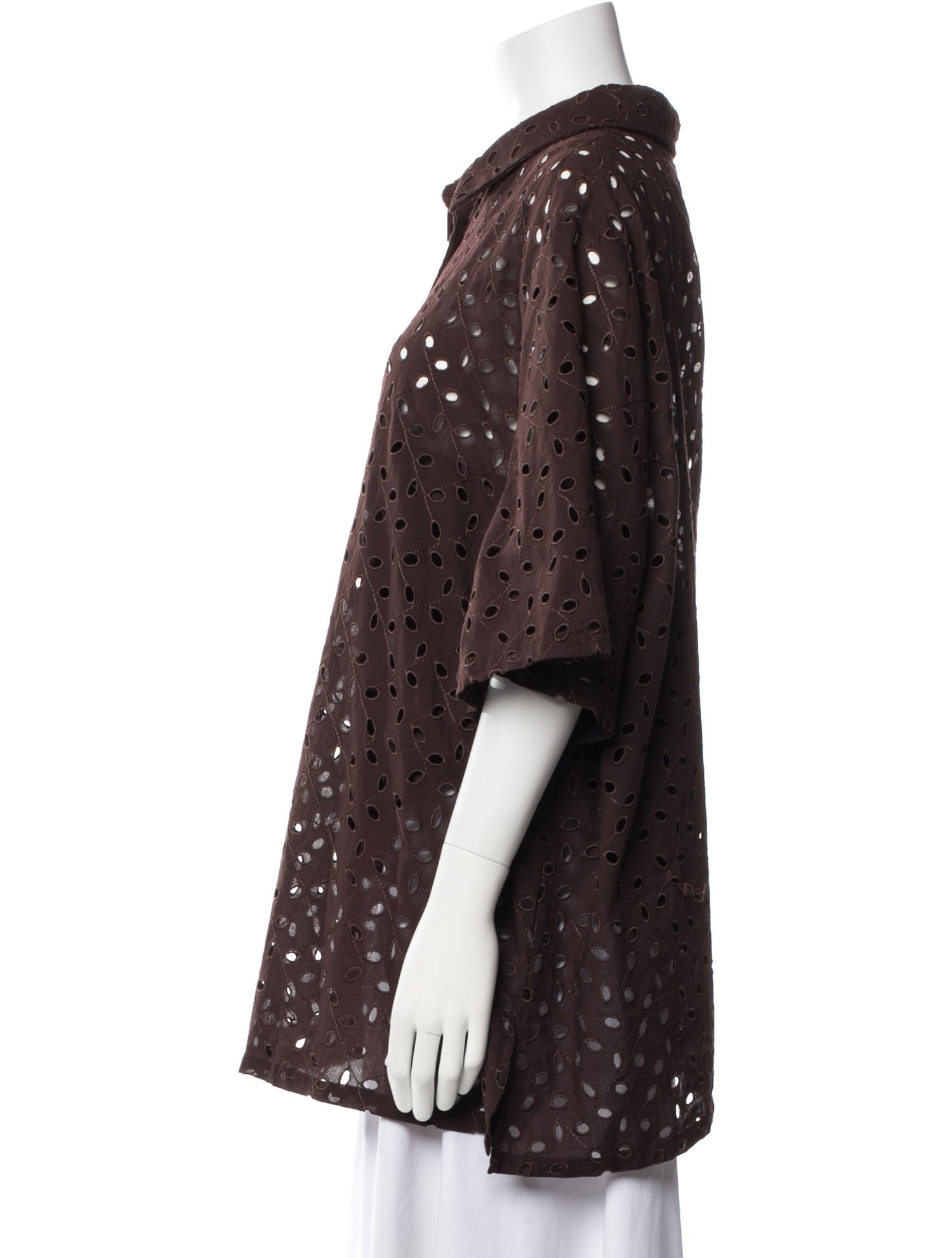 Voyage Printed Short Sleeve Button-Up Top