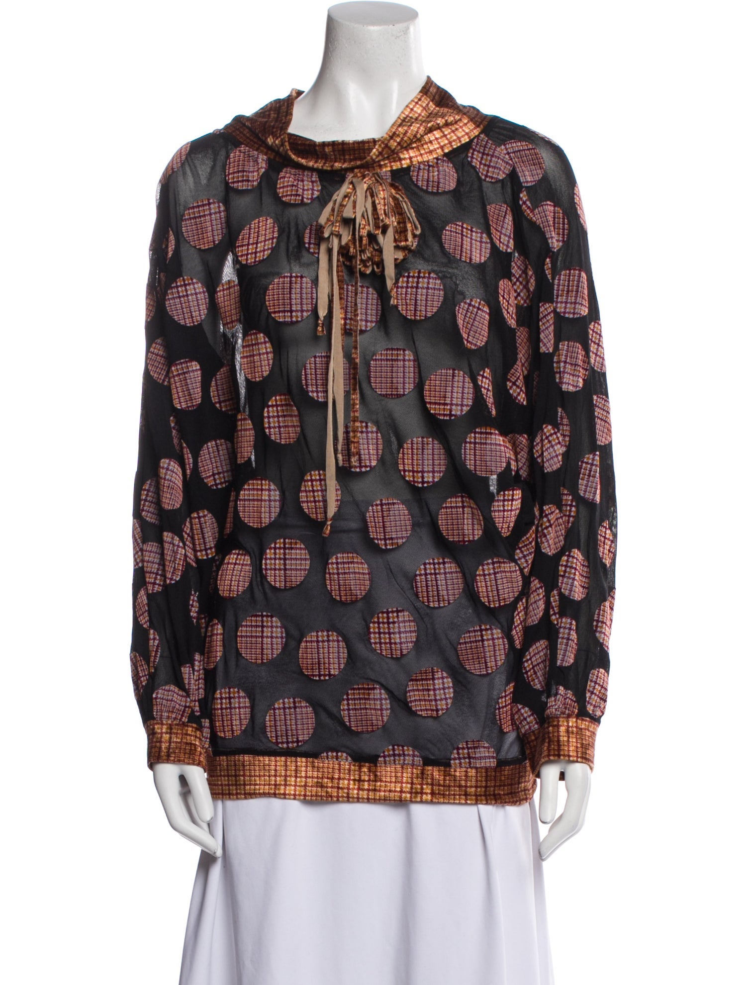 Voyage Printed Mock Neck Blouse